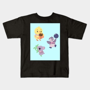 Cute Kawaii Animals Having Fun Peacefully Kids T-Shirt